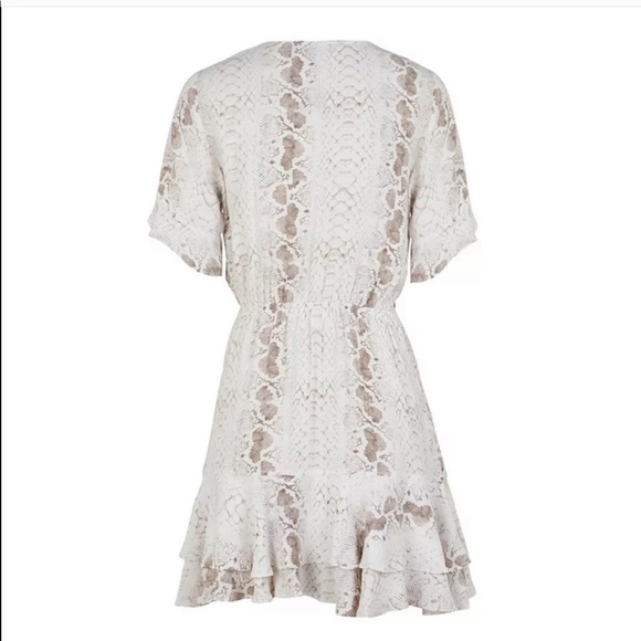 Front Tie W/ Button Snakeskin Print Mini Dress - Picture 5 of 5